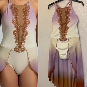 The Line up dance costume lyrical lavender brown ombre water color Cora LC/ SA